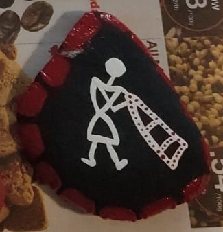Handmade Warli Art Painted Stone